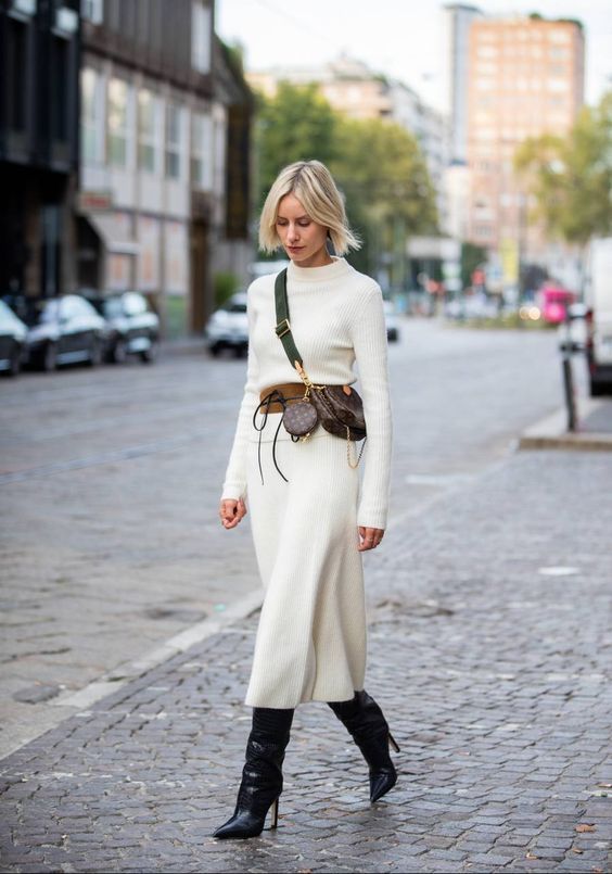 look avec une robe pull