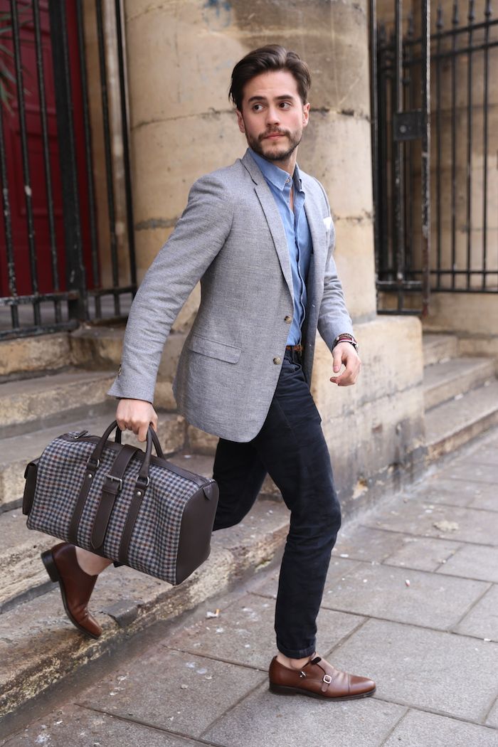 blazer gris homme avec quoi