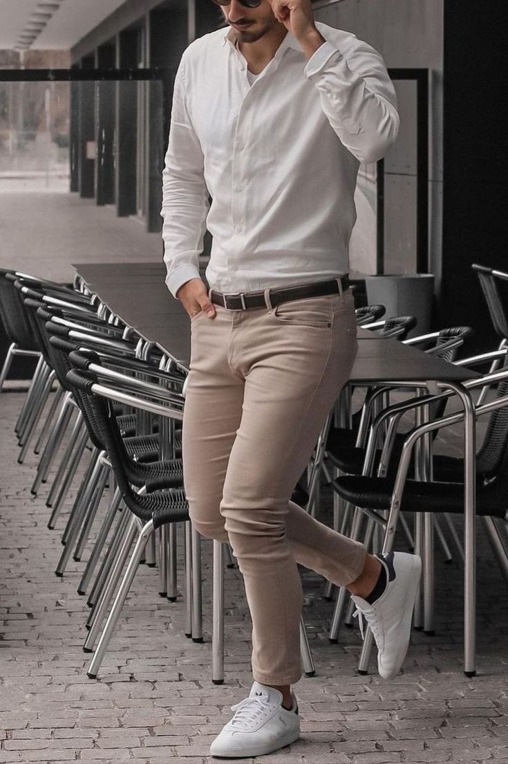 look homme pantalon beige