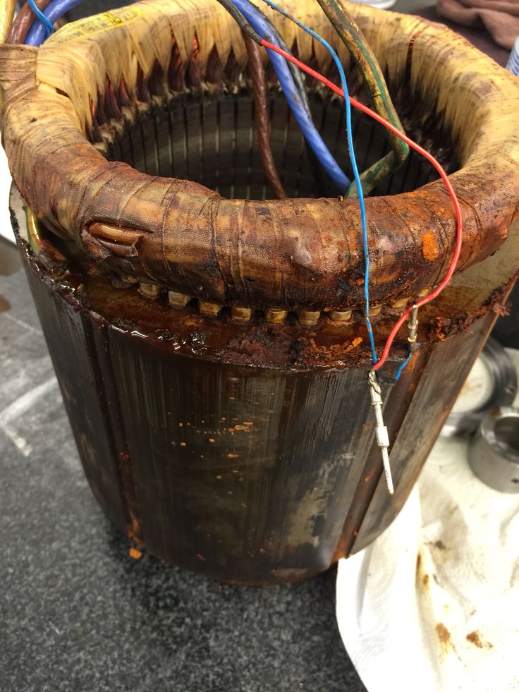 Coolant made its way into the stator on this Bryant spindle which