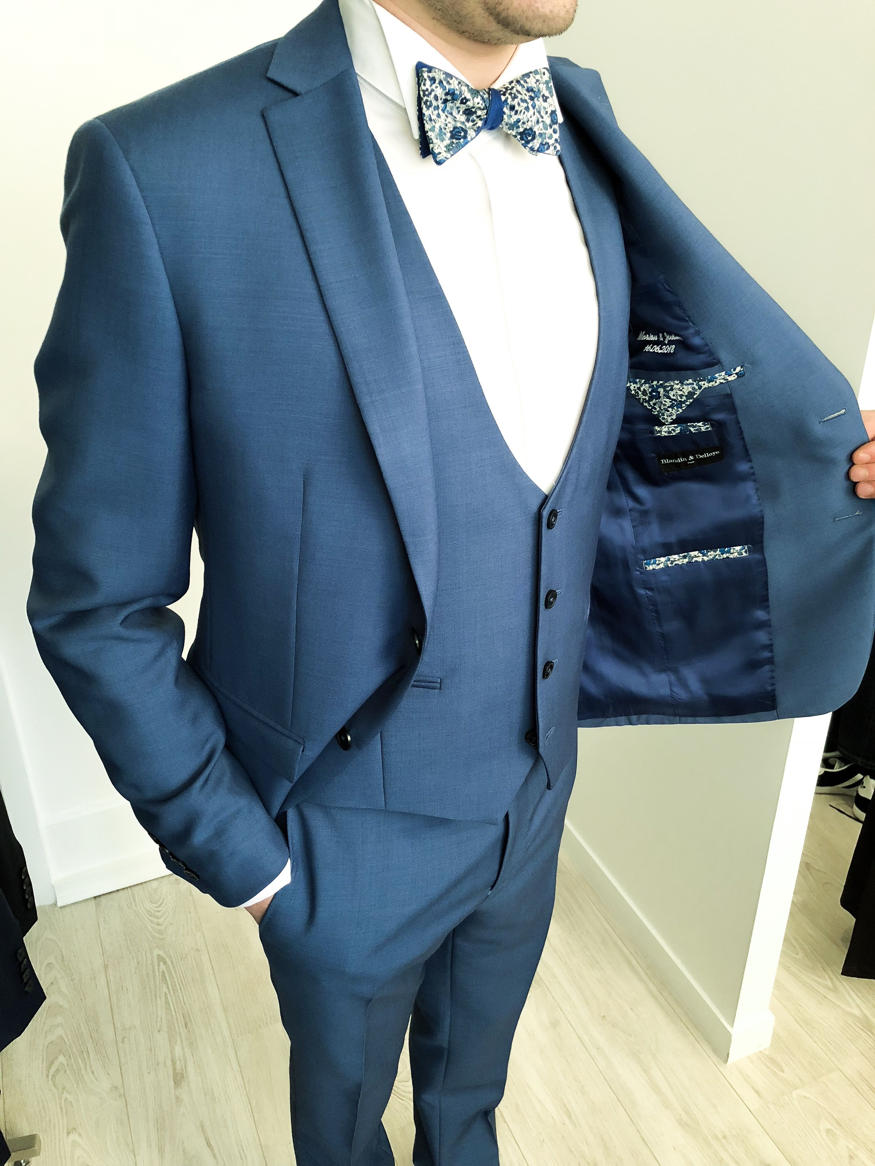 costume mariage homme bleu champetre