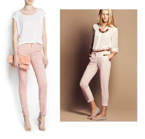 look pantalon rose pale