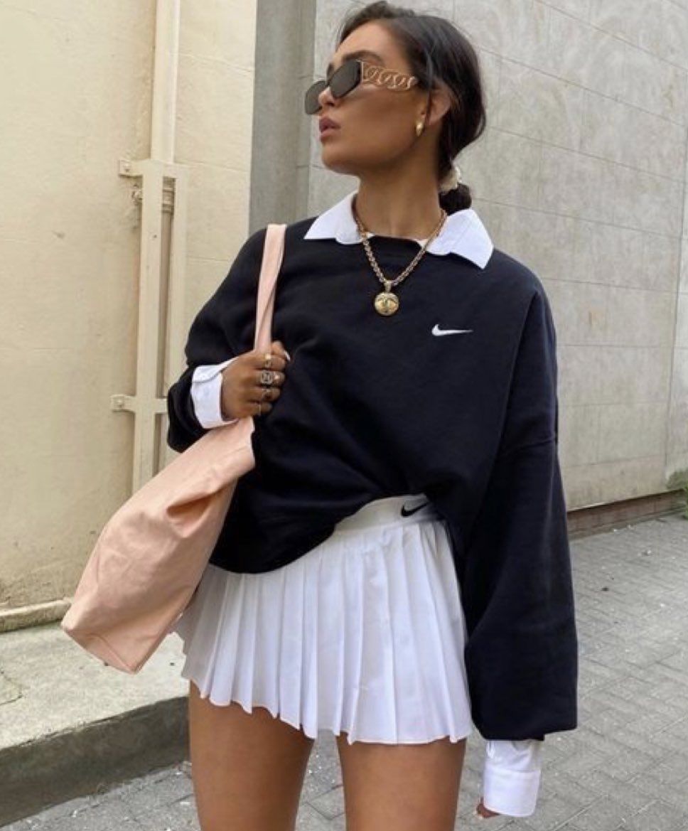 tenue avec jupe blanche