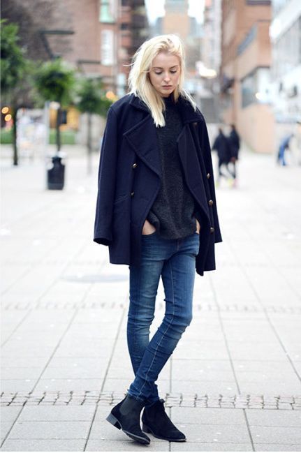 look bottines bleu marine