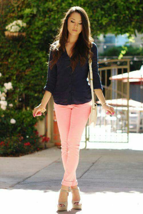 look pantalon rose pale