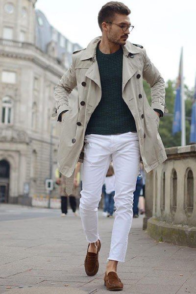 pantalon blanc chic homme