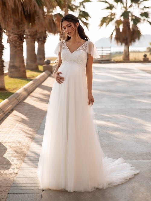 robe de mariée femme enceinte hiver