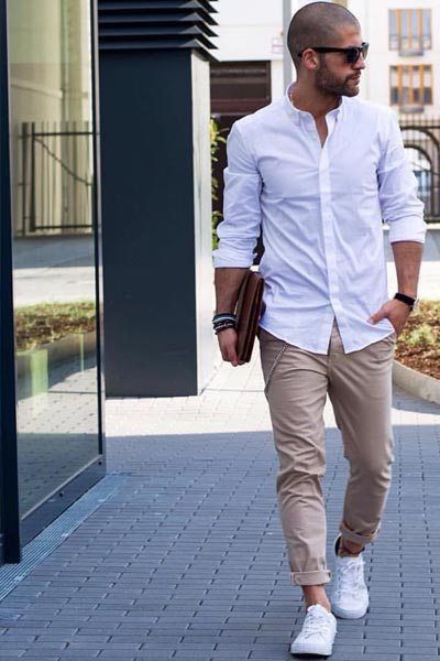 look homme pantalon beige