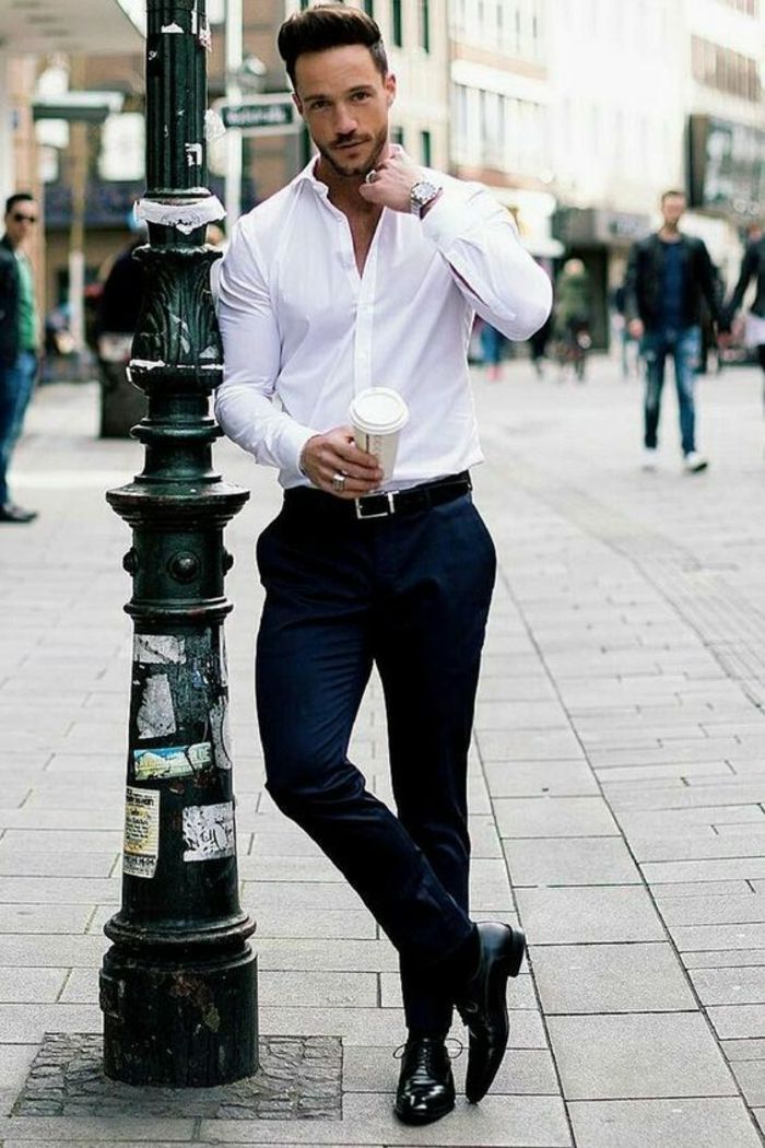 chemise blanche style homme