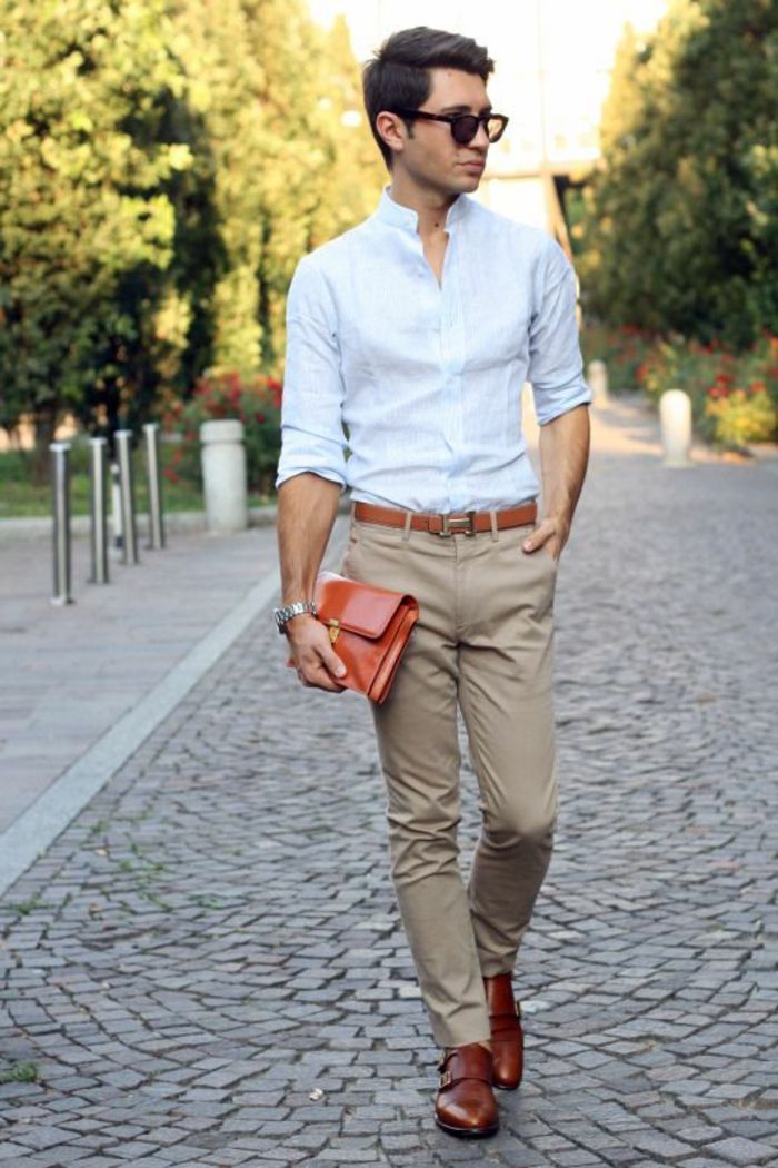 look homme pantalon beige