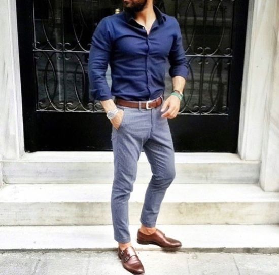 pantalon la toile homme avec chemise