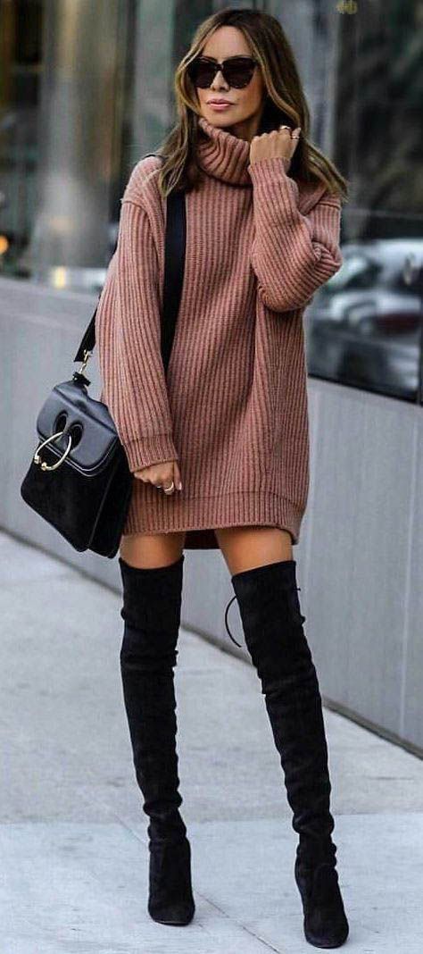 look cuissarde robe pull