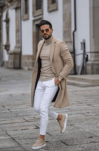 beige jeans mens outfit