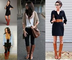 tenue avec bottes marron foncé