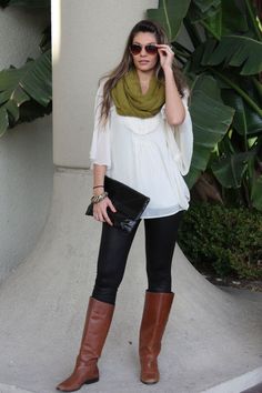 tenue avec bottes marron foncé