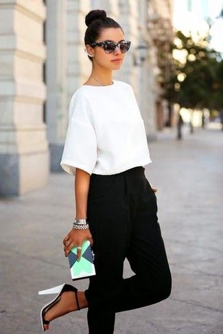 pantalon noir et blanc