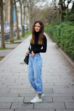 tenue avec jean mom noir