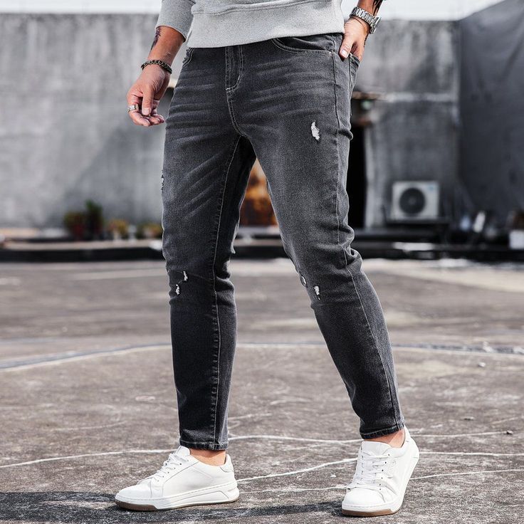 pantalon gris foncé homme