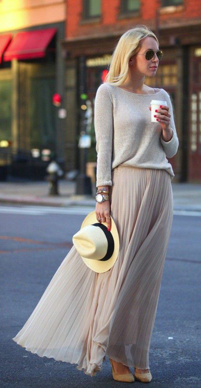 look robe longue avec pull