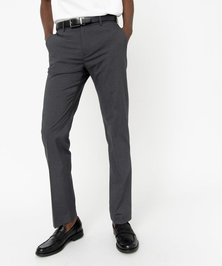 pantalon gris foncé homme