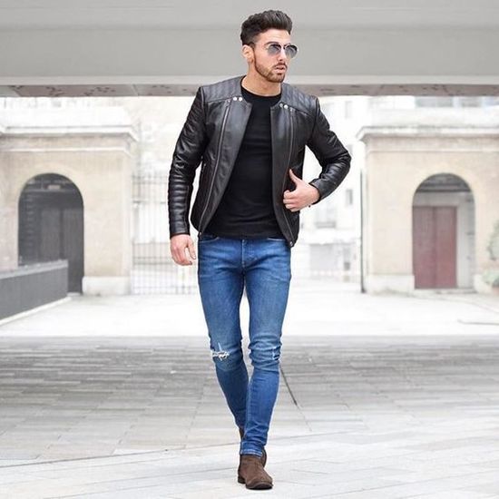 tenue jean noir homme