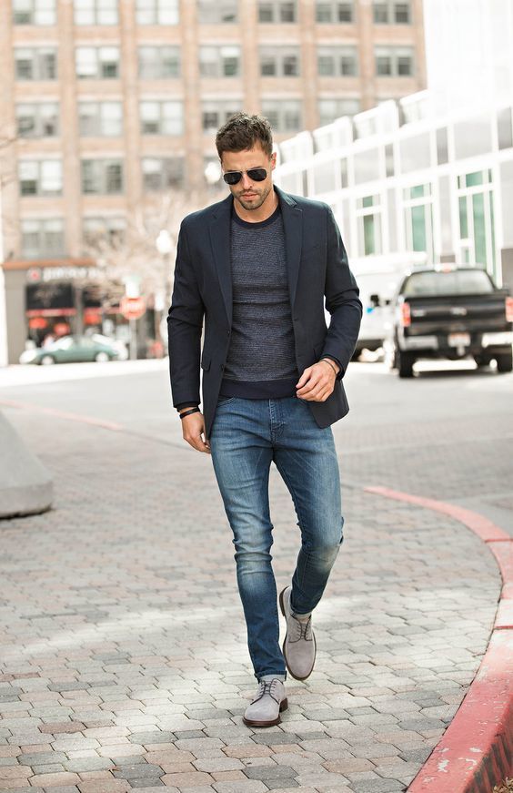 tenue jean bleu homme