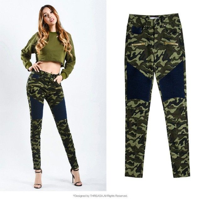 jean camouflage femme