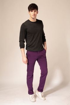 pantalon mauve homme avec quoi