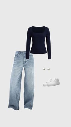 idee tenue jean bleu foncé