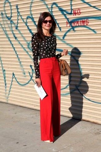 pantalon large rouge