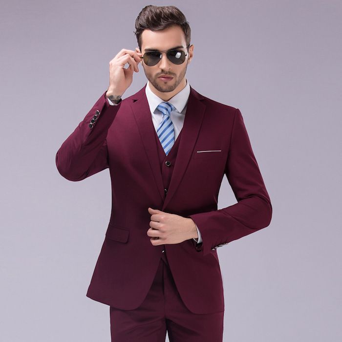 costume bordeaux homme