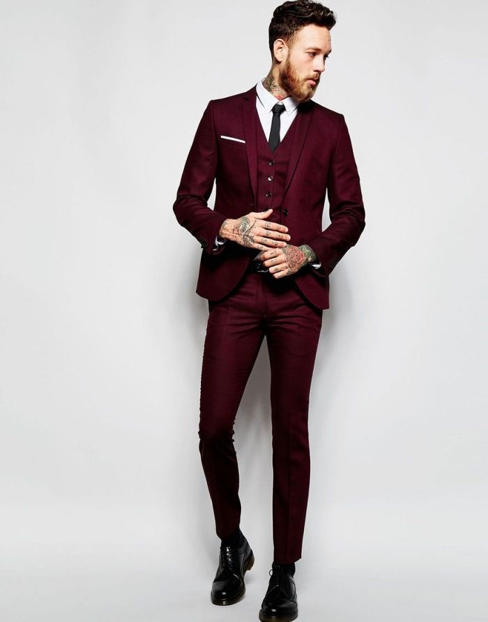 costume bordeaux homme