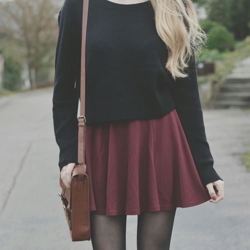 jupe bordeaux look