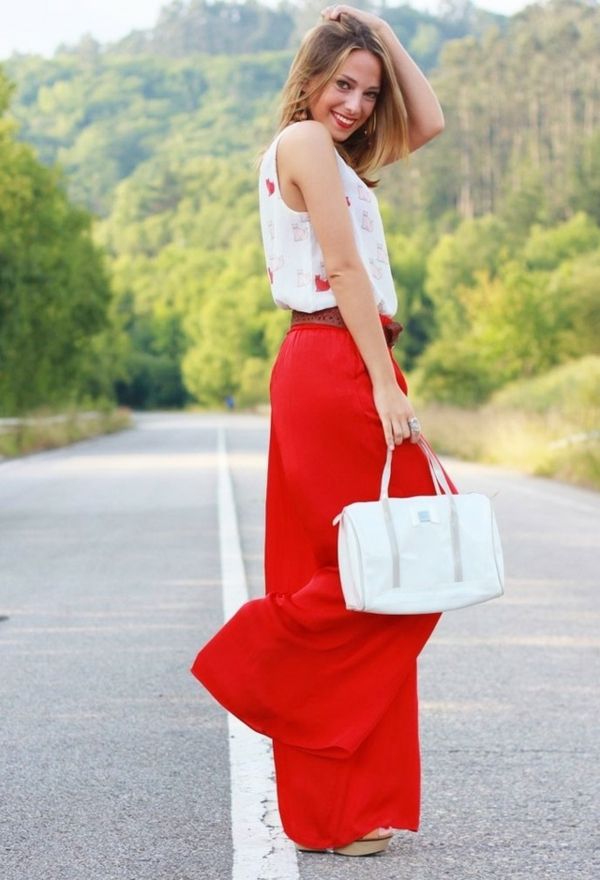 look pantalon rouge