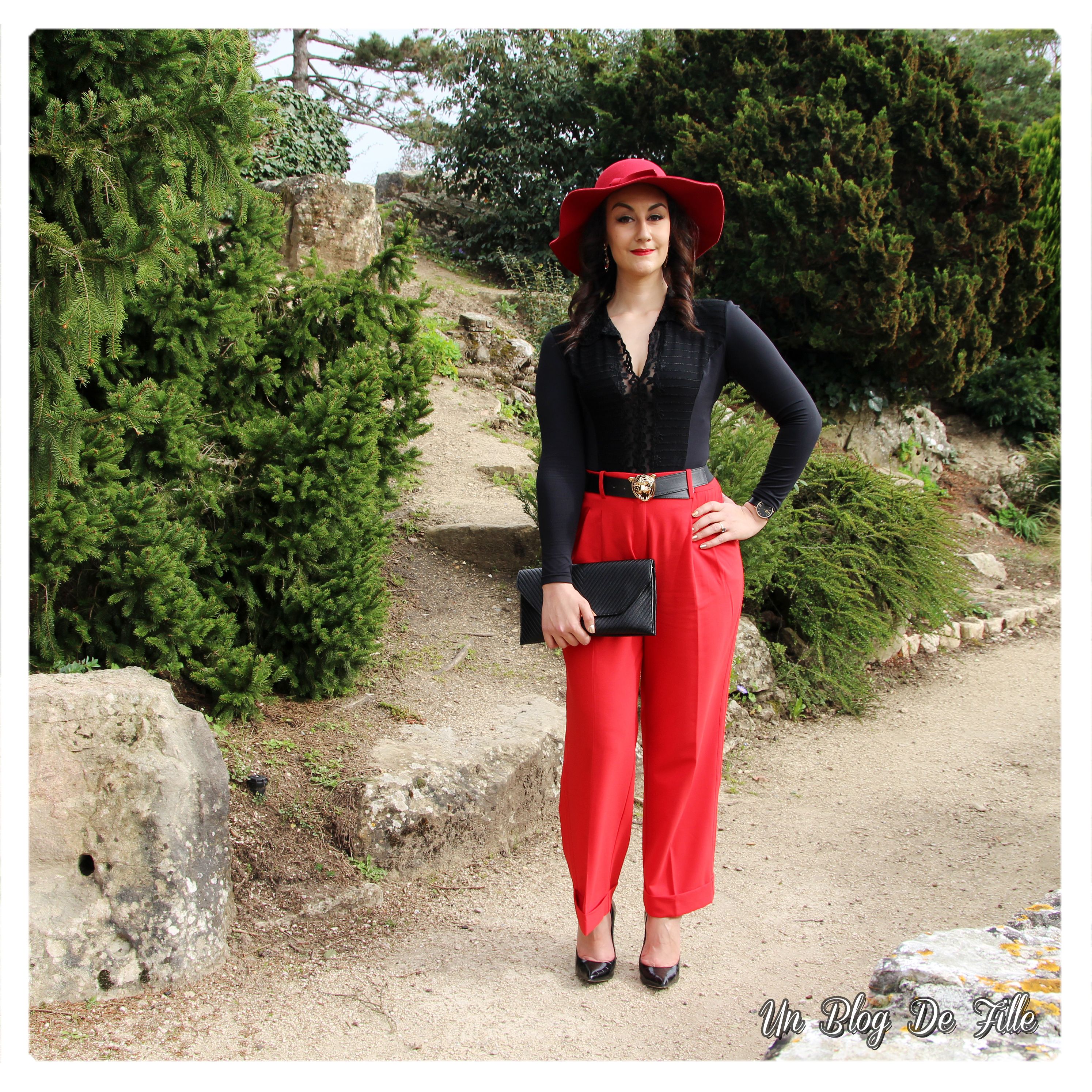 look pantalon rouge