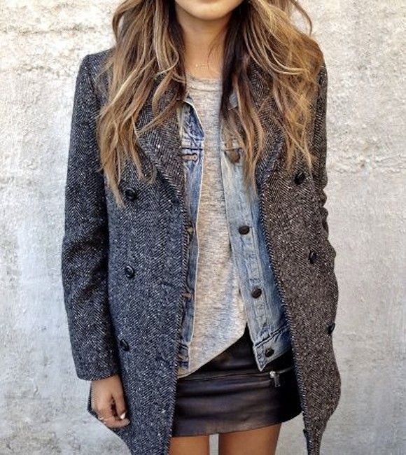 tenue avec veste en cuir