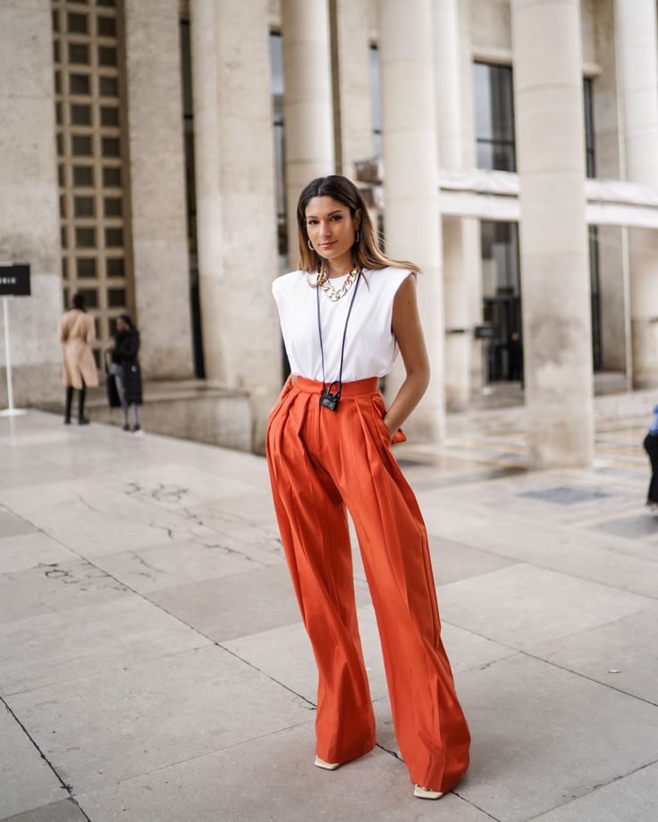 pantalon large rouge