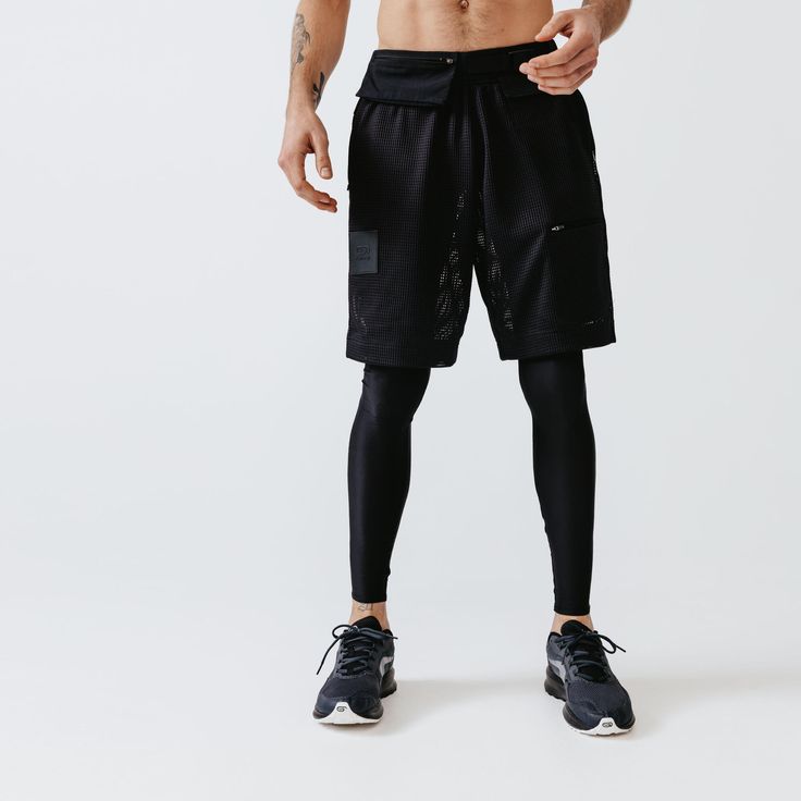 SHORT DE RUNNING HOMME AVEC COLLANT Intégré KALENJI UTILITY