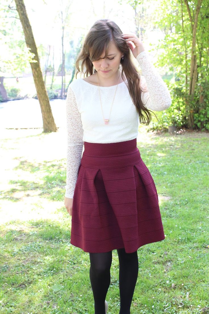 jupe bordeaux look