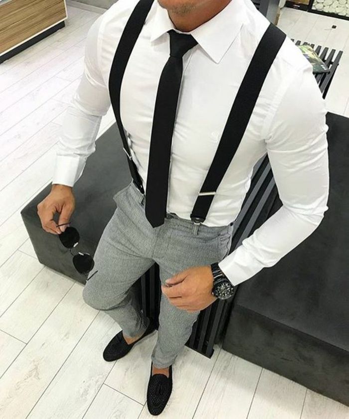 chemise bretelle homme