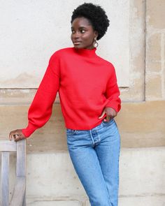 pull rouge et jean