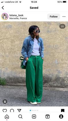 tenue pantalon vert