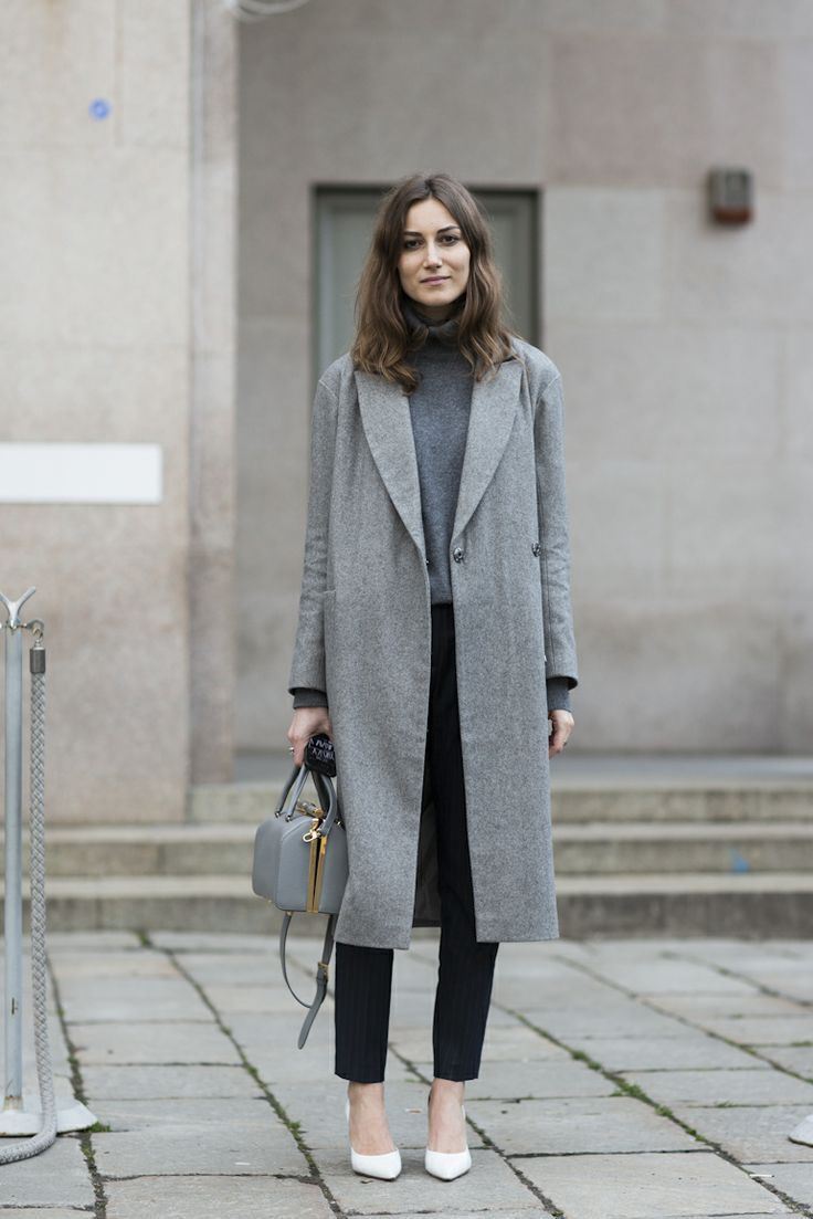 look manteau gris femme