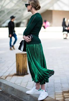 look jupe longue verte