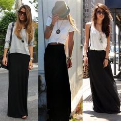 tenue jupe longue noire