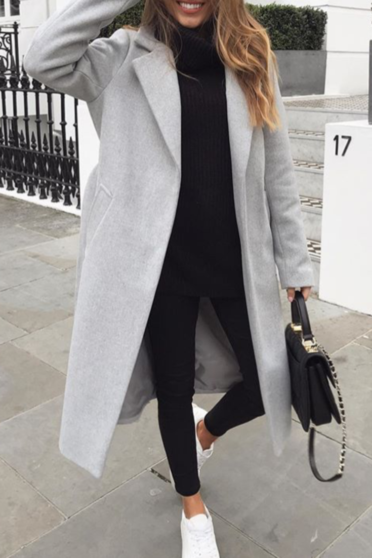 look manteau gris femme