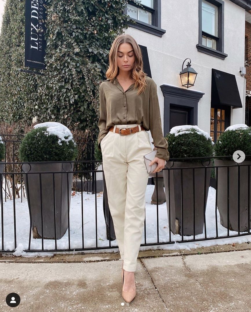 pantalon beige femme que mettre avec