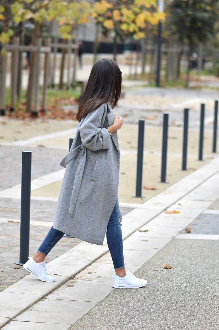 look manteau gris femme