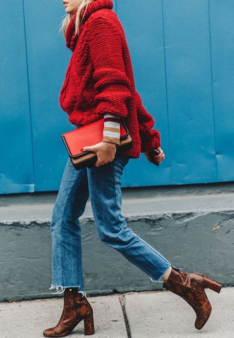 pull rouge et jean