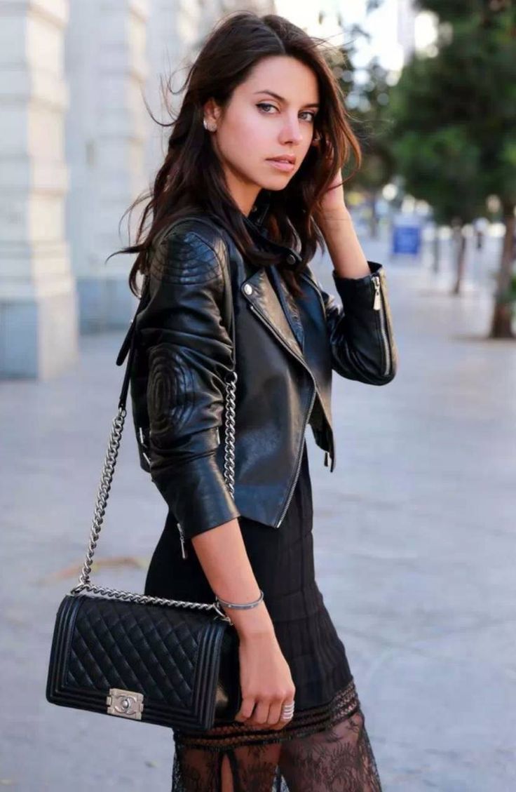 look veste en cuir femme